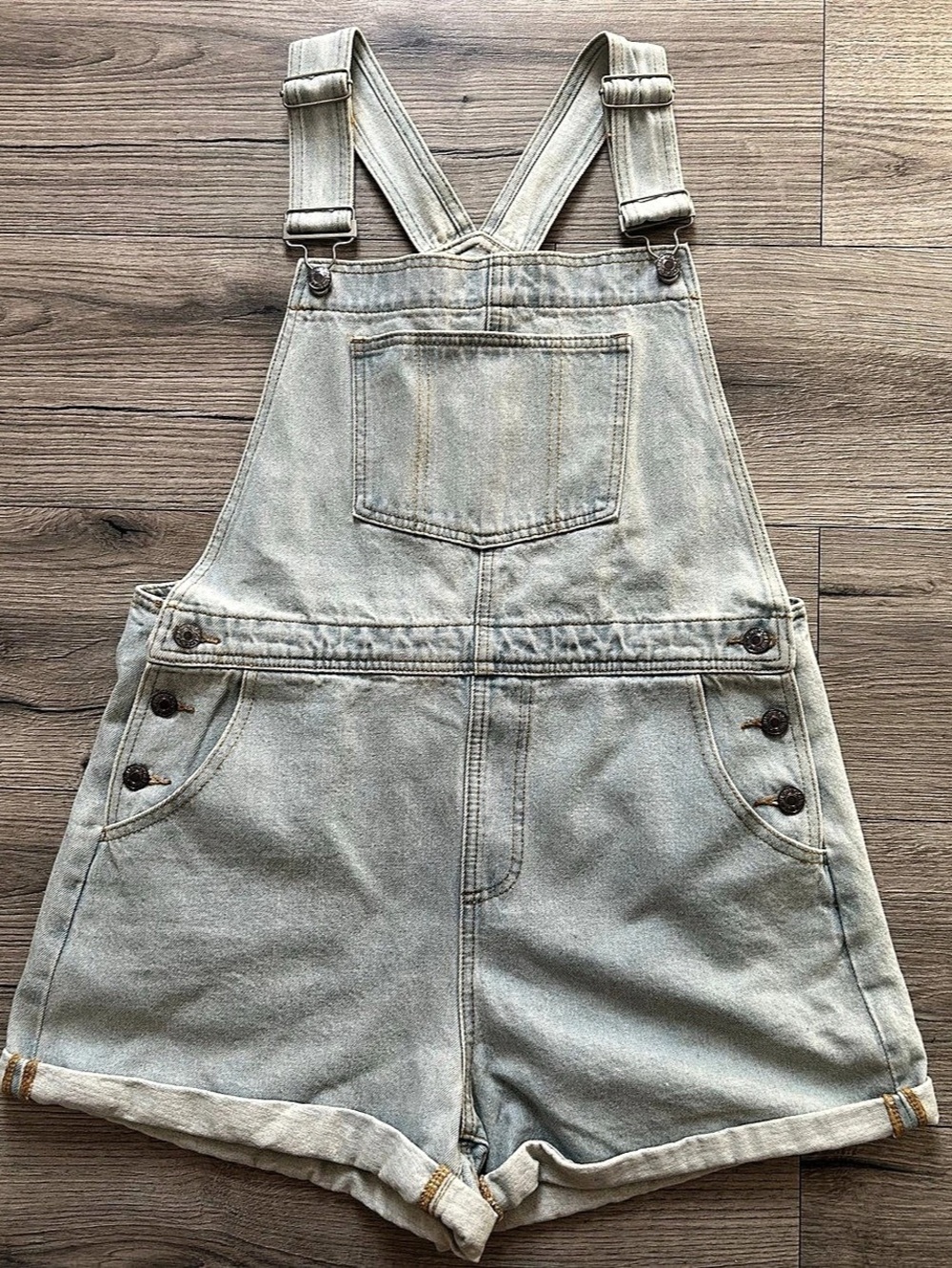 By Together Denim Short Overalls Size Large NWT